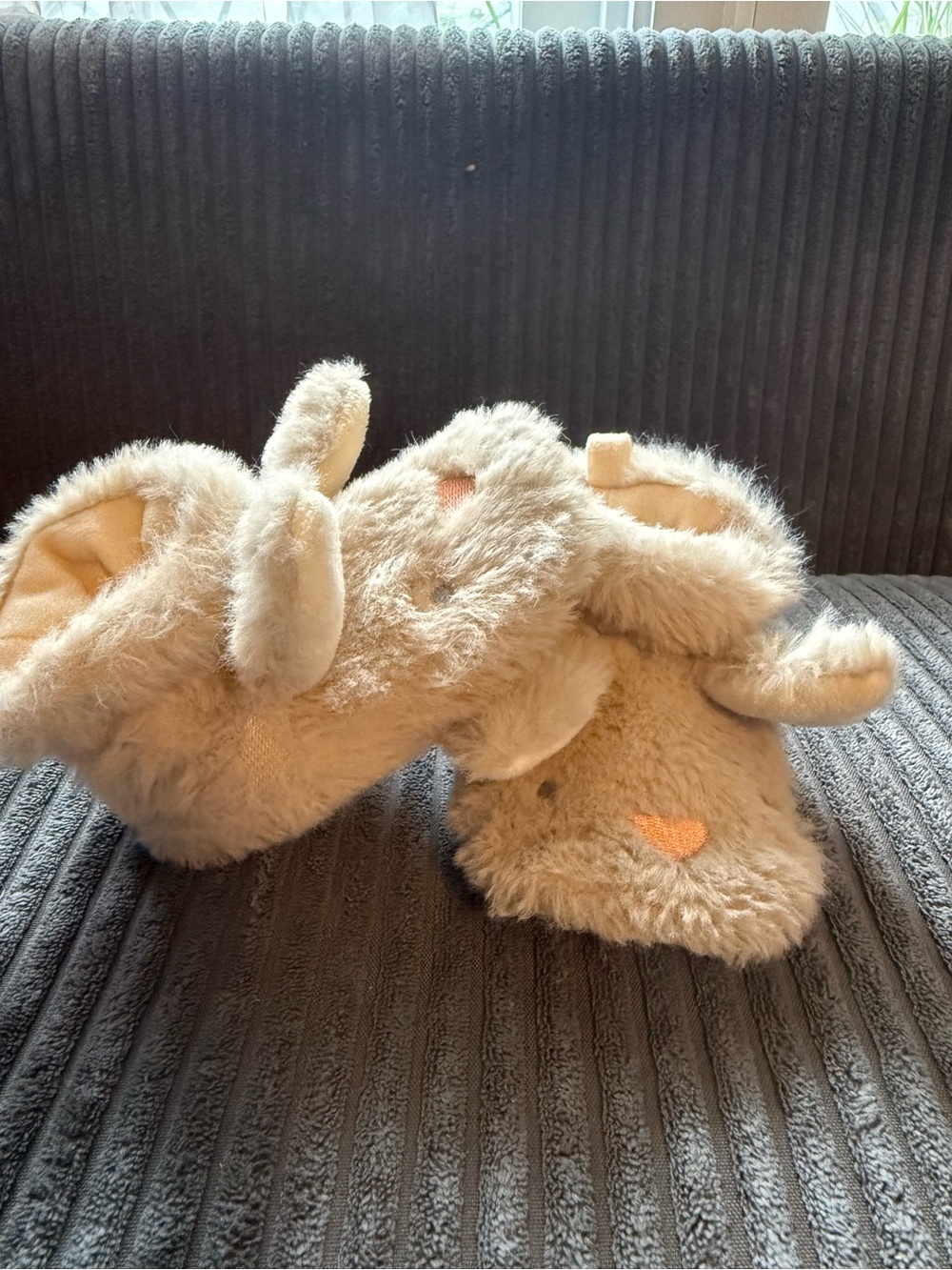 Cozy Beige Bunny baby Slippers 6-9 months
